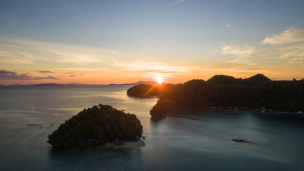 living in the jungle island little planet pacific ocean sun siargao aerial view drone