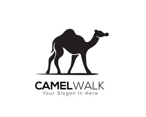 silhouette Walking camel logo art