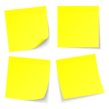 4 Yellow Sticknotes Neon