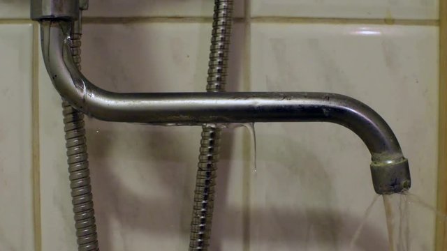 Water tap in bad condition. Faucet leaking from everywhere.