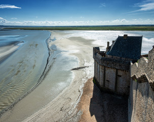 Blick vom Mont-Saint-Michel aufs Watt 