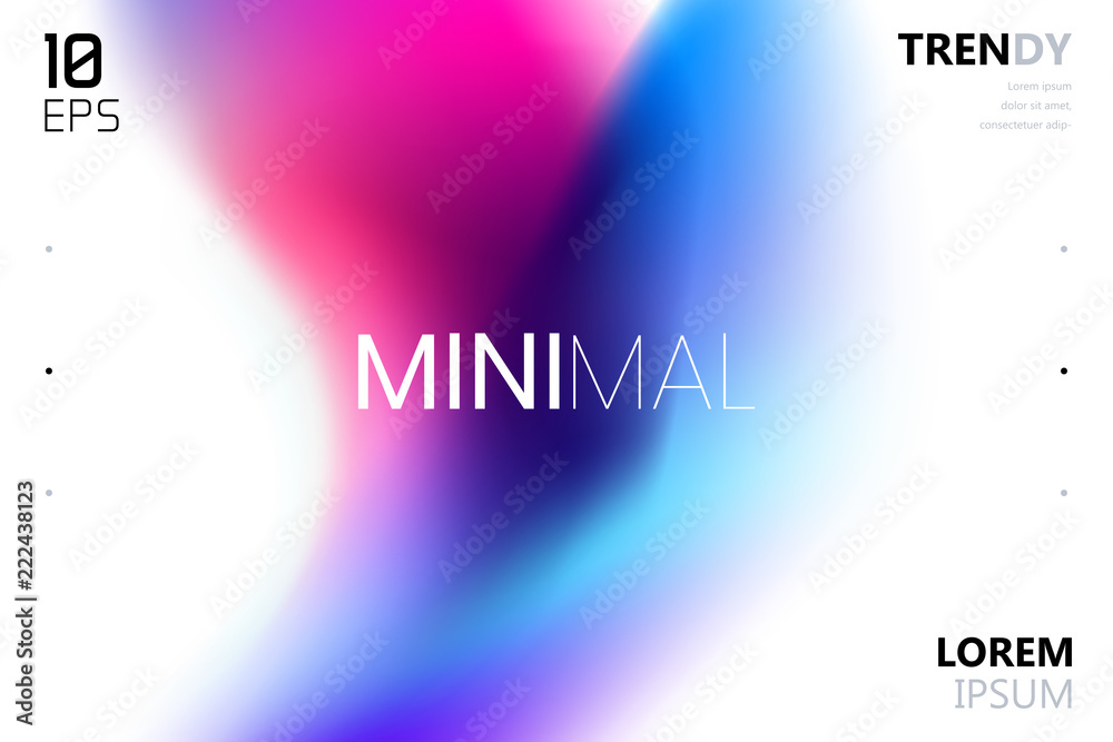 Wall mural trendy fluid gradient shape background. abstract watercolor backdrop. color flow design
