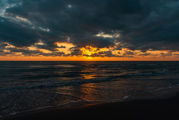 Amazing beautiful sunrise at the ocean