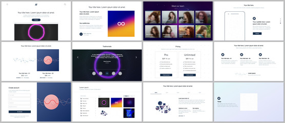 Vector templates for website design, minimal presentations, portfolio with abstract colorful infographics, minimalistic futuristic backgrounds. UI, UX, GUI. Design of header, dashboard and other forms
