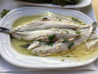 Anchovies in olive oil served as Tapas in Spain