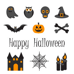 Happy Halloween vector icon set of symbols