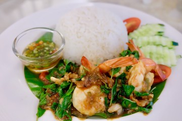Fried shrimp with shrimp  Thai food