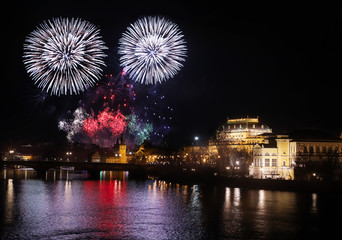 Prague castle and amazing fireworks
