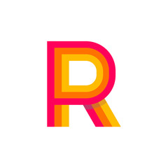 Vector Logo Letter R Red Glowing