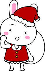 Rabbit's Santa Claus emotional expression