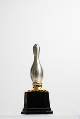 Silver trophy isolated in white background