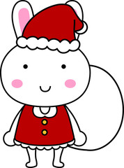 Rabbit's Santa Claus emotional expression