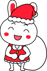 Rabbit's Santa Claus emotional expression