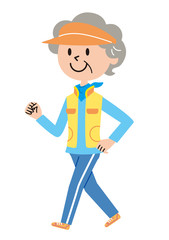 高齢者　女性　ウオーキング　