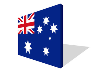 Obraz na płótnie Canvas Australian flag in 3d perspective with transparent shadow.Symbol of Australia.