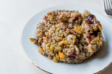 Freekeh Grain Tabule with Barberries and Peanut and Corn / Tabula Frik or Firik Bulgur / Bulghur