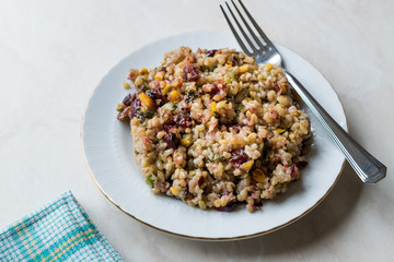 Freekeh Grain Tabule with Barberries and Peanut and Corn / Tabula Frik or Firik Bulgur / Bulghur