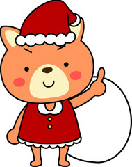 Shiba Inu's Santa Claus emotional expression