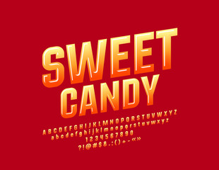 Glossy Bright Sign Sweet Candy. Color Gradient Font. Alphabet Letters, Numbers and Symbols