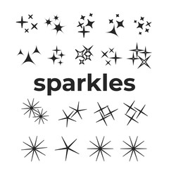 Sparkles icon set. Star element. Sparkle lights vector