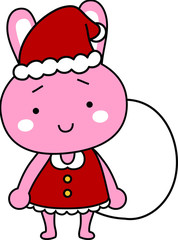 Rabbit's Santa Claus emotional expression