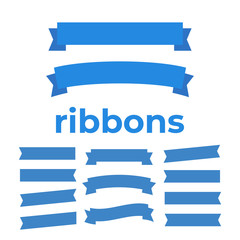 Fototapeta premium Vector Ribbon Set on white background. Banner ribbon vector set