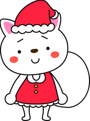 Shiba Inu's Santa Claus emotional expression