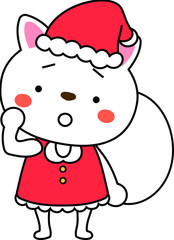Shiba Inu's Santa Claus emotional expression