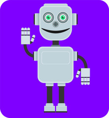 Friendly cheerful robot.