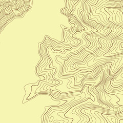 The stylized height of the topographic contour in lines and contours. The concept of a conditional geography scheme and the terrain path. Vector illustration.