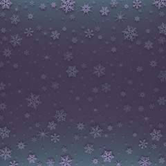 Christmas card decorated with white snowflakes. Pattern for Christmas greetings