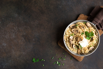 Mushroom spaghetti pasta