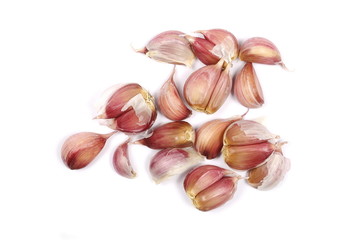 Garlic isolated on white background, top view