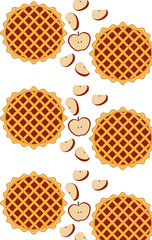 Thanksgiving pattern. Apple pie and apples close-up on an isolated white background.