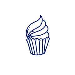 Doodle cupcake icon