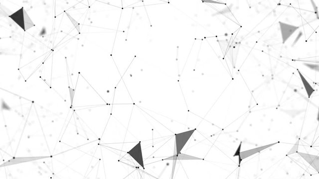 Figures on a white background.Abstract digital data nodes and connection paths within any type of network or system of networks. Animation for visuals, vj, light presentations or as motion background