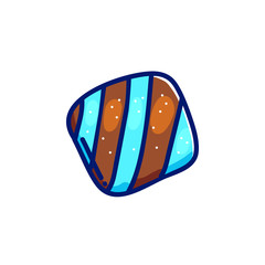 Chocolate candy with stripes