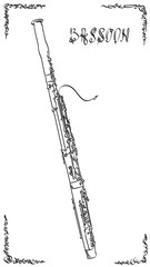 Obraz na płótnie Canvas Vector abstract illustration drawing of bassoon.