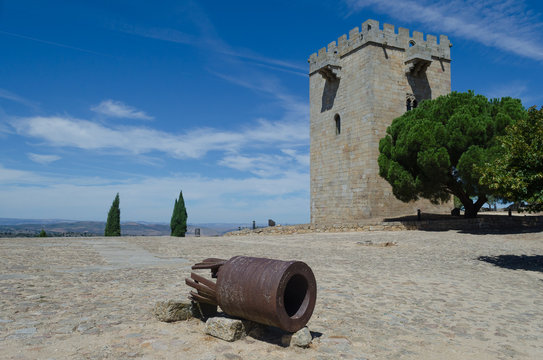 Bombarda en el castillo de Pinhel, Beira Alta. Distrito de Guarda. Portugal.
