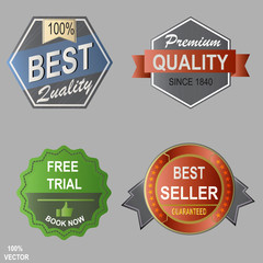 Four colorful sale badges made in vector.