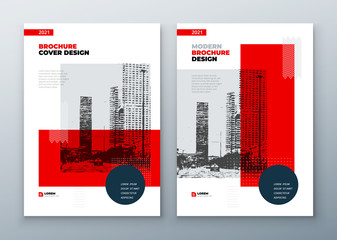 Brochure template layout design. Corporate business annual report, catalog, magazine, brochure, flyer mockup. Creative modern bright concept in memphis style