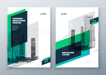 Brochure template layout design. Corporate business annual report, catalog, magazine, brochure, flyer mockup. Creative modern bright concept in memphis style