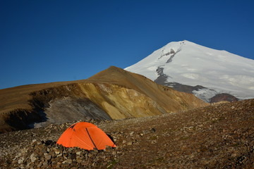 tent in the mountains