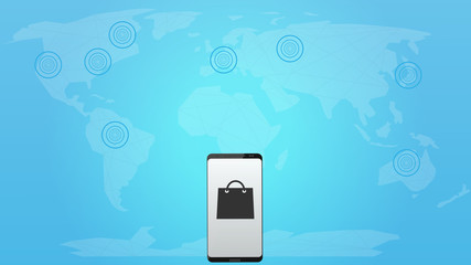 Online shopping with Smartphone. Concept of E-commerce and Digital Life.