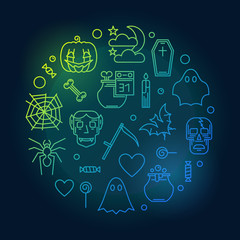 Halloween vector round creative bright Holiday illustration