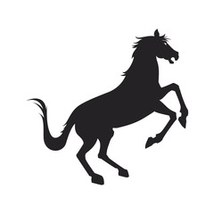 Fototapeta na wymiar Silhouette of a horse isolated on a white background vector illustration