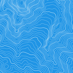 The stylized height of the topographic contour in lines and contours. The concept of a conditional geography scheme and the terrain path. Vector illustration.