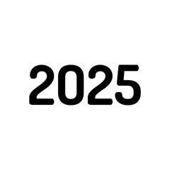 2025 number icon. Happy New Year