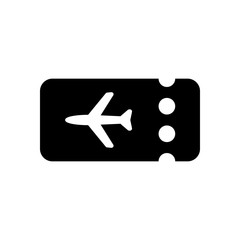 Simple ticket plane icon. Blank card