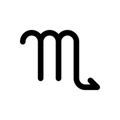 Astrological sign. Scorpio simple icon. Black on white background